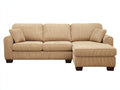 Divano angolare - Velluto a coste-Legno - 268x169x90 cm - Cammello-Marrone scuro - Stile contemporaneo