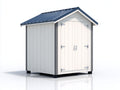 Casetta da giardino - Legno-Metallo - 162x128x207 cm - Bianco-Grigio-Blu scuro - Stile moderno compatto