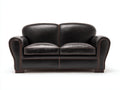 Divano a due posti - Similpelle - 180x90x84 cm - Nero - Stile classico