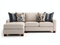 Divano angolare - Tessuto-Legno - 273x168x88 cm - Beige chiaro-Marrone scuro - Stile elegante contemporaneo