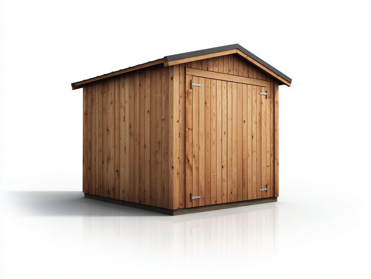 Casetta da giardino - Legno-Metallo - 195x154x213 cm - Legno naturale-Antracite - Stile tradizionale