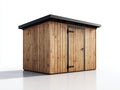 Casetta da giardino - Legno-Metallo - 206x164x208 cm - Legno naturale-Nero-Grigio - Stile moderno industriale