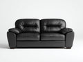 Divano a due posti - Pelle sintetica-Legno - 191 x 96 x 94 cm - Nero - Stile classico contemporaneo