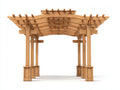 Pergola da giardino - Legno - 360 x 300 x 285 cm - Marrone chiaro - Stile orientale con tetto curvo