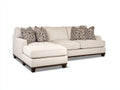 Divano angolare - Tessuto-Legno - 276x178x91 cm - Crema-Marrone scuro - Stile contemporaneo