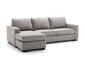 Divano angolare - Tessuto-Legno - 258x166x87 cm - Grigio-Marrone scuro - Stile moderno