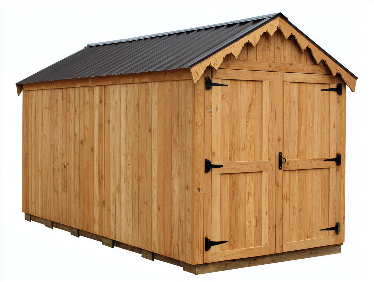 Casetta da giardino - Legno-Metallo - 248x196x229 cm - Legno naturale-Antracite - Stile rustico decorativo