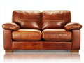 Divano a due posti - Pelle - 186x94x88 cm - Marrone cognac - Stile classico contemporaneo