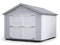 Casetta da giardino - Legno-Metallo - 238x180x217 cm - Grigio-Bianco - Stile tradizionale