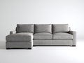Divano angolare - Tessuto-Legno - 274x170x86 cm - Grigio-Marrone scuro - Stile contemporaneo