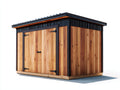 Casetta da giardino - Legno-Metallo - 228x184x214 cm - Legno naturale-Nero - Stile industriale rustico