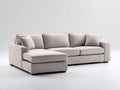 Divano angolare - Tessuto-Legno - 279x171x88 cm - Beige chiaro-Marrone scuro - Stile contemporaneo